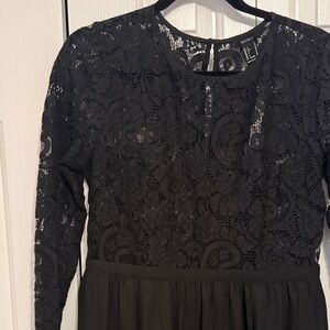 Black Lace Long Sleeve Dress